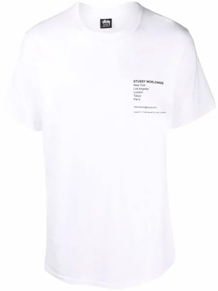 Stussy футболка с графичным принтом Worldwide