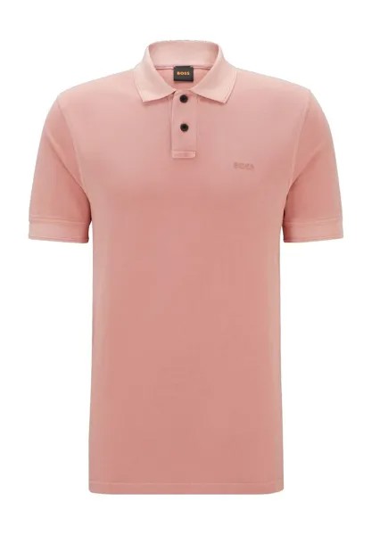 Рубашка-поло, хлопок, вышивка логотипа, мужская Hugo Boss, цвет Open Pink