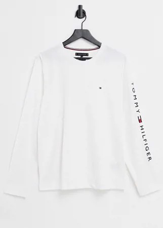 Белый лонгслив с логотипом на рукаве Tommy Hilfiger Tommy