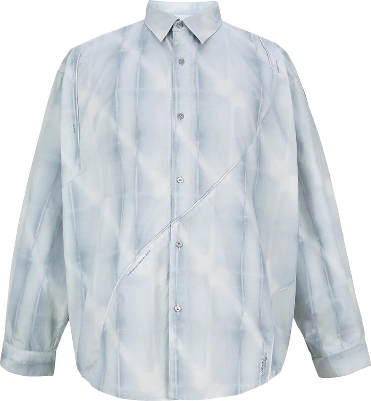 Рубашка C2H4 Intervein Panelled Shirt 'Opal Grey', серый