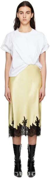 Бело-желтое комбинированное платье-миди 3.1 Phillip Lim
