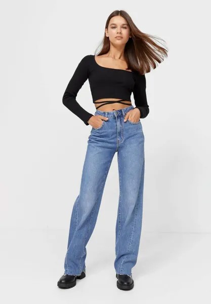 Рубашка с длинным рукавом Stradivarius, черный