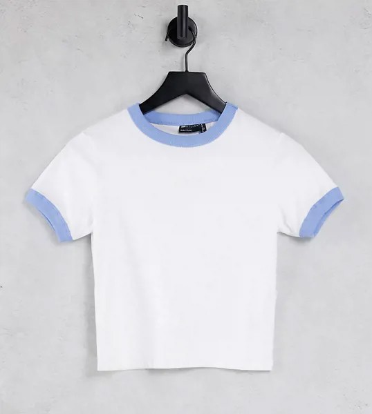 Белая футболка с контрастной отделкой ASOS DESIGN Tall-Белый