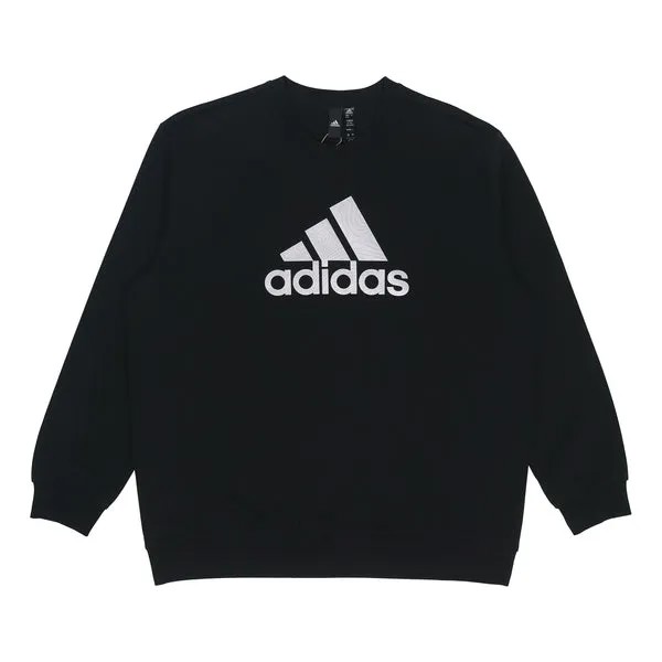 Толстовка Men's adidas Logo Printing Round Neck Pullover Long Sleeves Autumn Black, черный