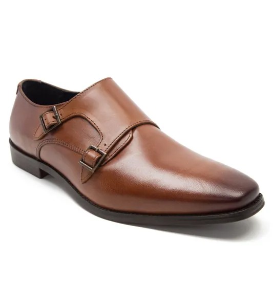 Формальные кожаные туфли монки Fetz с двумя ремешками Thomas Crick, коричневый