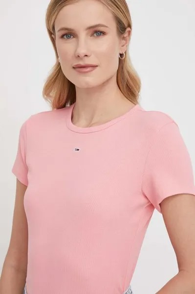 Футболка Tommy Jeans, розовый