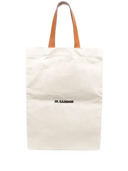 Jil Sander объемная сумка-тоут с логотипом