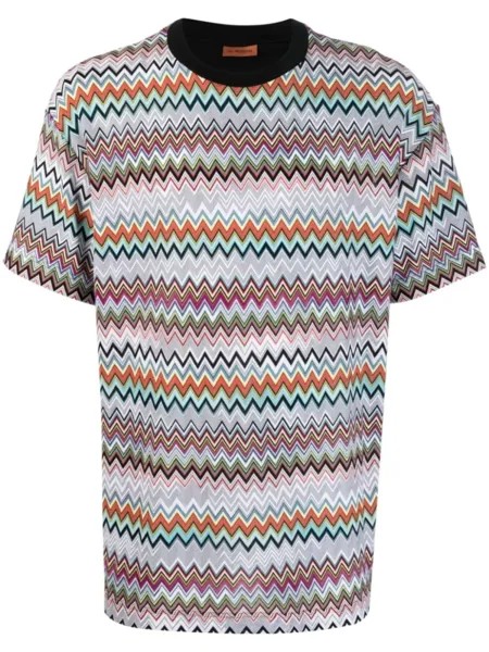 Missoni футболка с узором зигзаг, синий