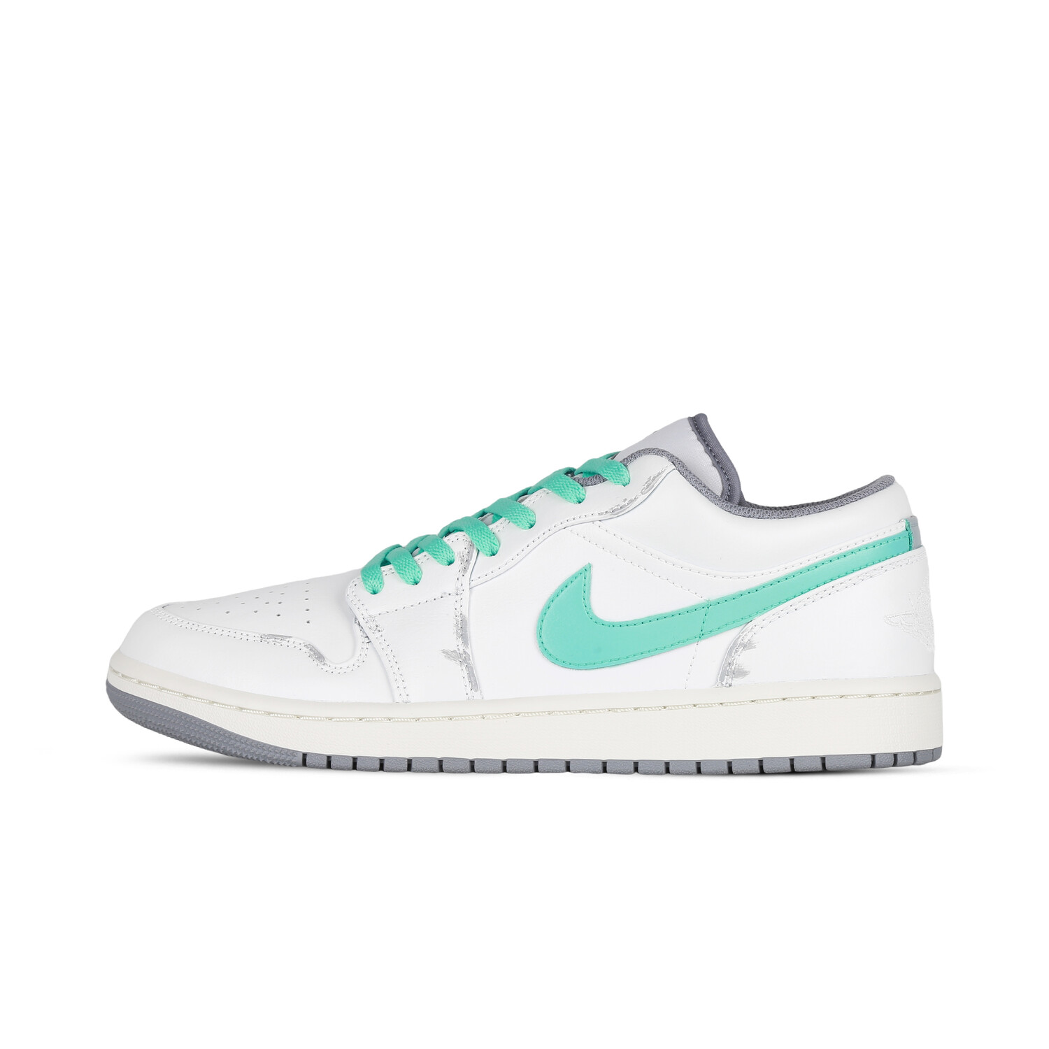 Кроссовки Air Jordan 1 Vintage Basketball Shoes Men Low-top White/green/gray, зеленый