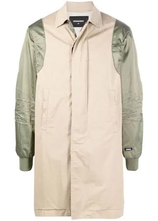 Dsquared2 однобортное пальто с контрастными рукавами