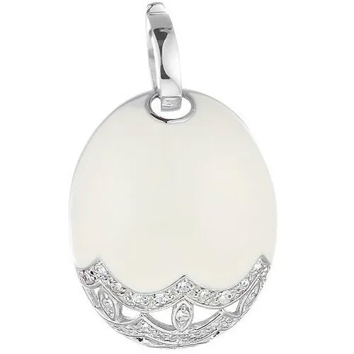 Подвеска JV, серебро, 925 проба, фианит, эмаль