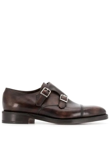 John Lobb монки с пряжками, коричневый
