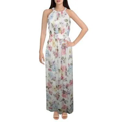 INC Женское белое длинное прозрачное платье макси с цветочным принтом 2 BHFO 7188