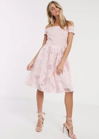 Розовое платье миди Chi Chi-Розовый