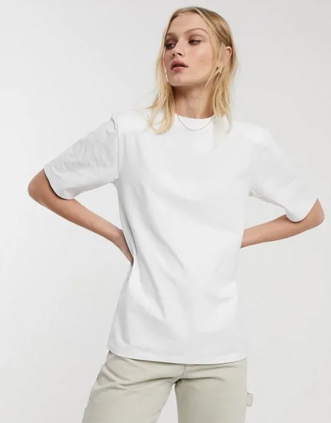 Футболка с подплечниками ASOS WHITE-Белый