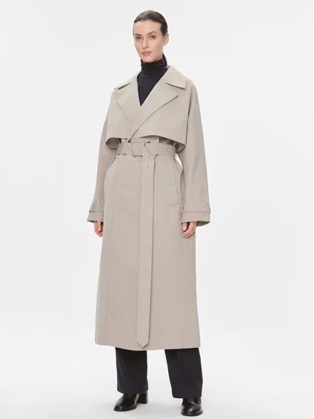 Пальто из линя стандартной посадки Calvin Klein, бежевый