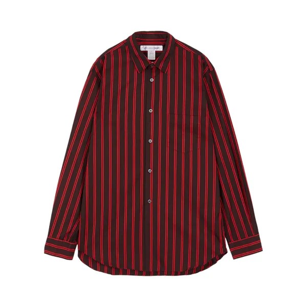 Comme des Garçons SHIRT Рубашка в полоску, окрашенная в пряжу, цвет Черный