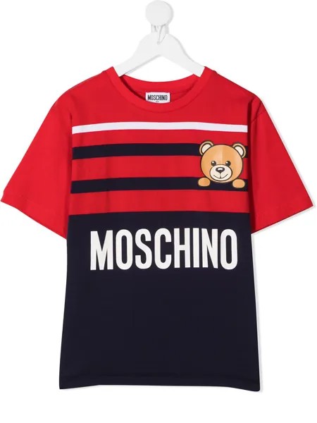 Moschino Kids футболка Teddy Bear с контрастными полосками