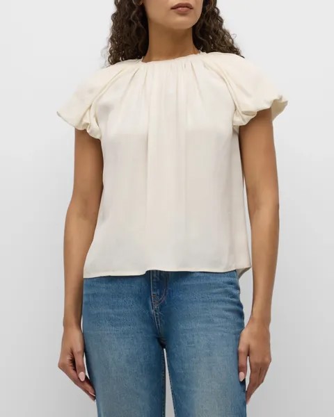 Топ Astra с короткими рукавами-фонариками Ulla Johnson, цвет Pristine