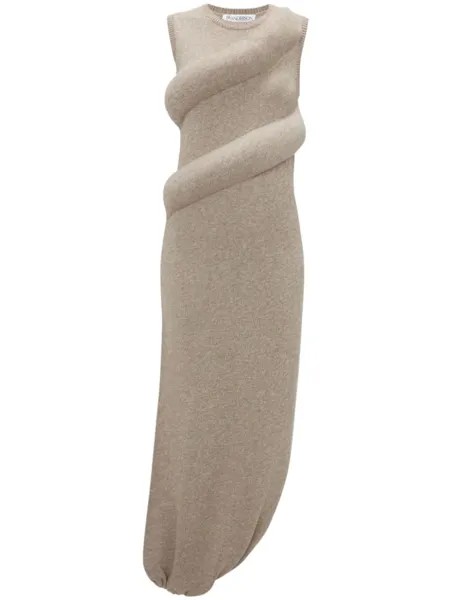 JW Anderson трикотажное платье макси, нейтральный цвет