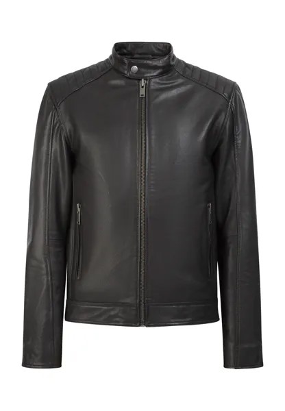 Кожаная куртка DreiMaster Im Biker Stil, черный