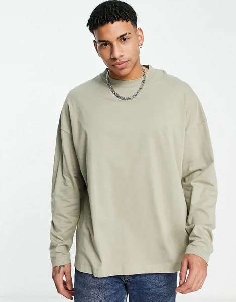 Светло-бежевый лонгслив в стиле extreme oversized Topman-Светло-бежевый цвет