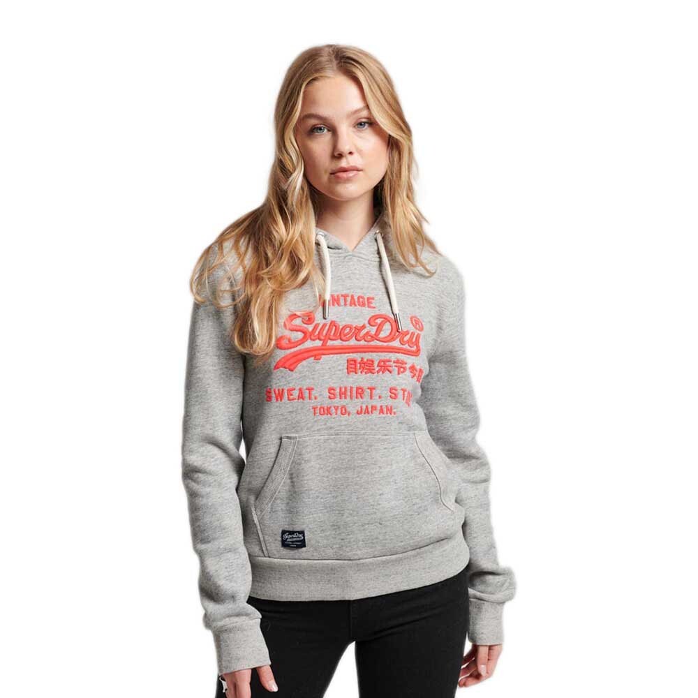 Худи Superdry Neon Vintage Logo, серый