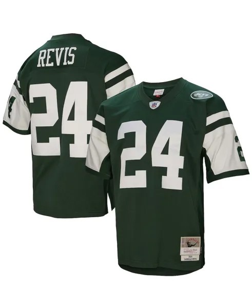 Мужская футболка Darrell Revis Green New York Jets 2009 Legacy, вышедшего на пенсию игрока Mitchell & Ness