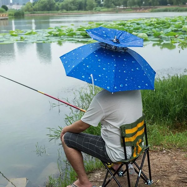 Открытый путешествия Ветрозащитная рыбалка Складной дождь Анти-УФ Солнцезащитный зонтик Шляпа