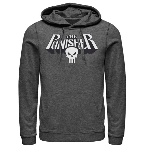 Мужская толстовка с капюшоном в стиле ретро с классическим логотипом Marvel The Punisher и чистым графическим рисунком