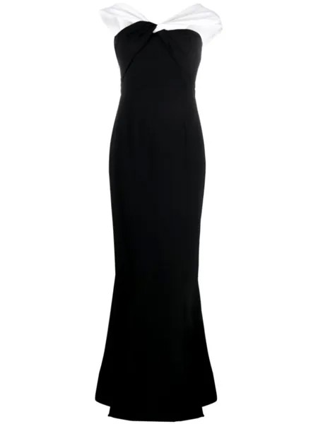 Roland Mouret вечернее платье асимметричного кроя с открытыми плечами, черный