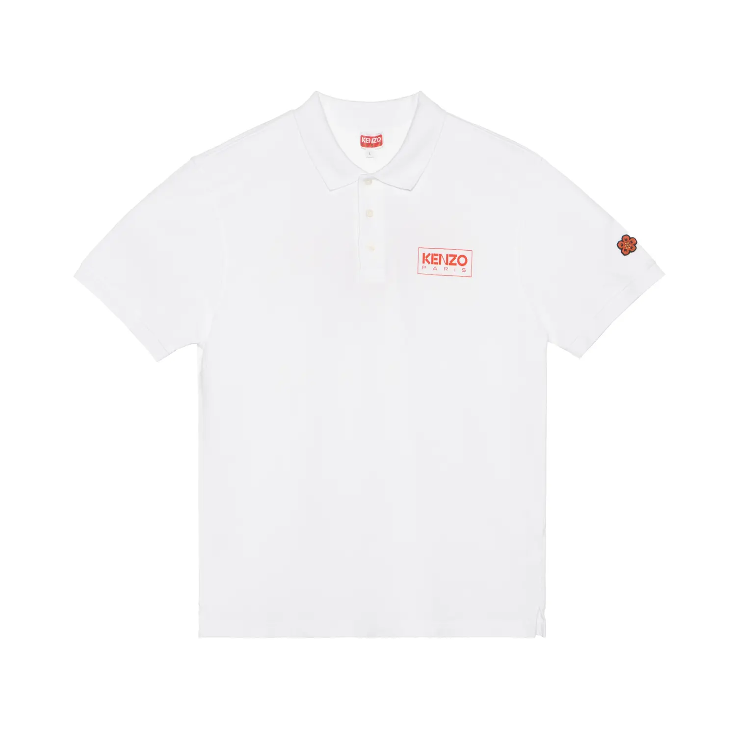 Футболка-поло с логотипом Letter, мужская, белая Kenzo, белый