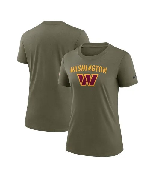 Женская оливковая футболка Washington Commanders 2022 Salute To Service Legend Nike