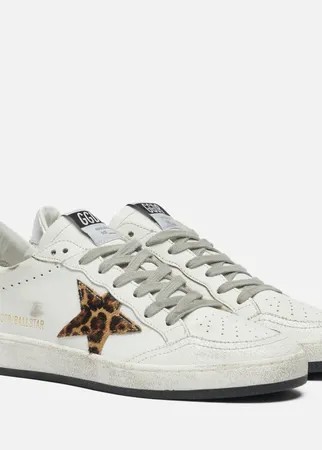 Женские кроссовки Golden Goose Ball Star Leather/Leo Horsy Star, цвет белый, размер 40 EU