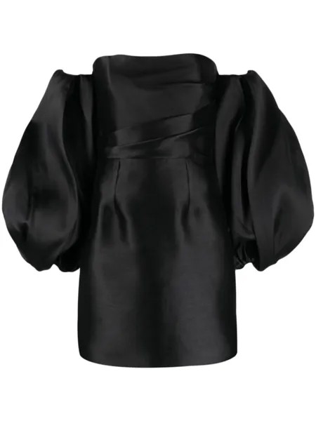 Solace London платье мини The Bella с объемными рукавами, черный