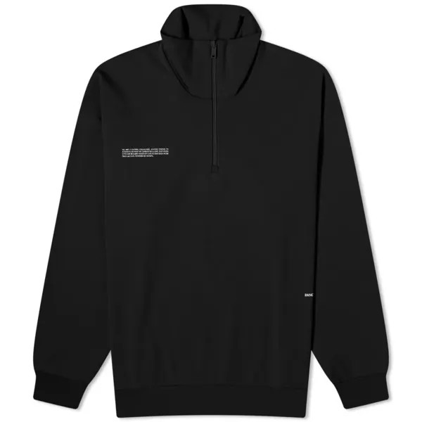 Толстовка Pangaia Double Jersey Half Zip, черный