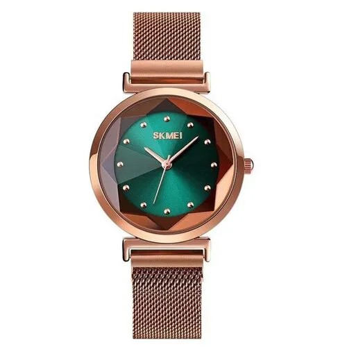 Наручные часы SKMEI Mesh Часы Skmei/Скмей 1709 Mesh Band, классические, женские, водонепроницаемые Зеленые женские, кварцевые, секундомер, водонепроницаемые, зеленый