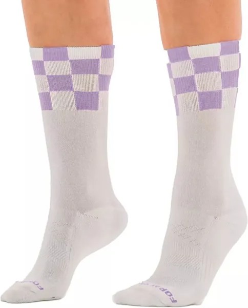 Женские клетчатые носки для гольфа Foray Golf Crew, белый/фиолетовый