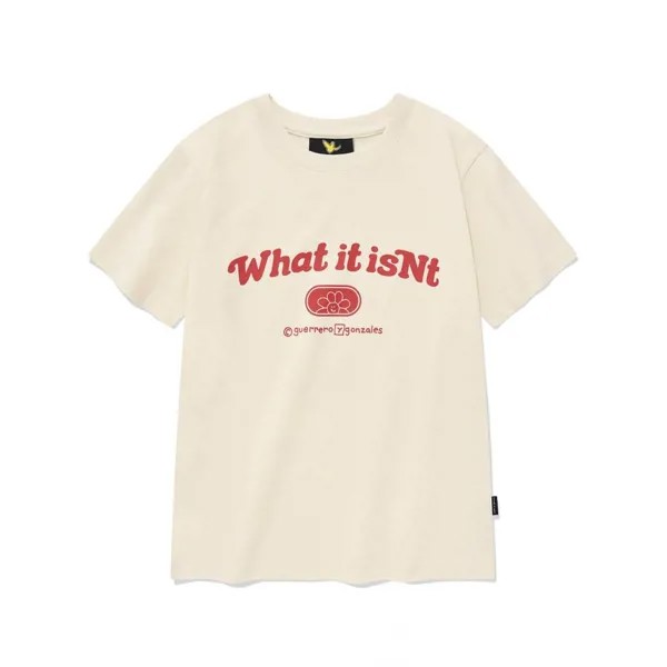 WHATITISNT  WMS WT Arch Logo Short Sleeve T-shirt Cream