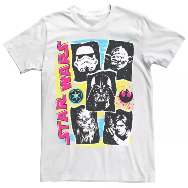 Мужская футболка с изображением персонажей «Звездных войн» Colorpop и коллажем Star Wars, белый