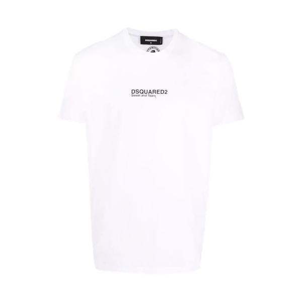 Футболка t-shirt mit logo-print 100 white Dsquared2, белый