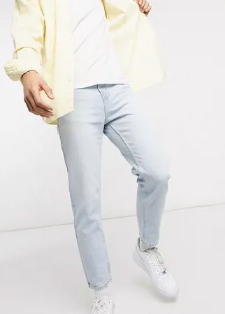 Выбеленные светло-голубые узкие джинсы до щиколотки New Look-Голубой