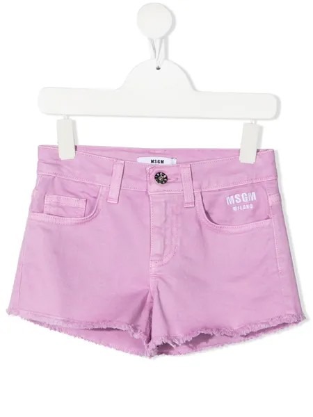 MSGM Kids джинсовые шорты с вышитым логотипом