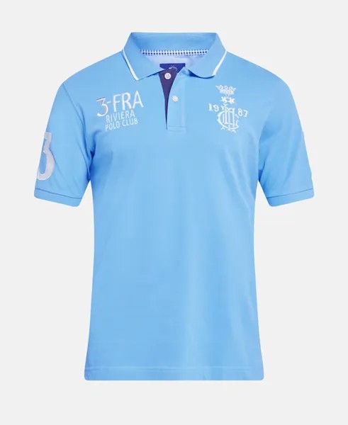 Рубашка-поло из пике La Martina, лазурный синий