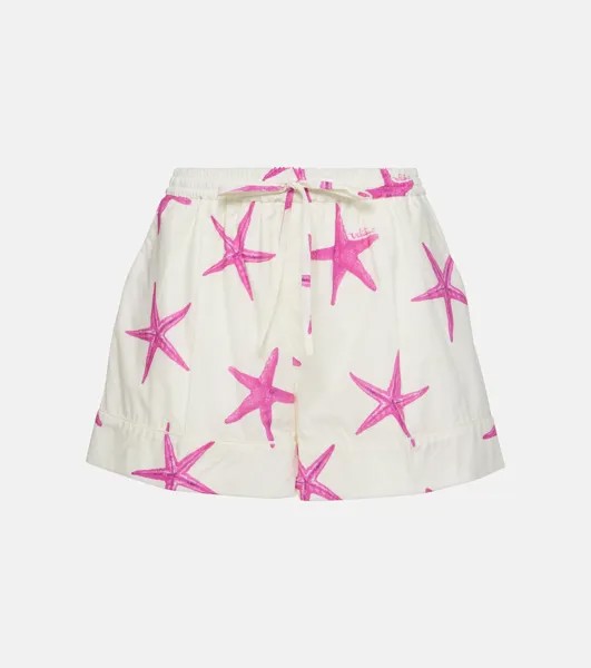 Шорты из хлопкового поплина Starfish Valentino, белый