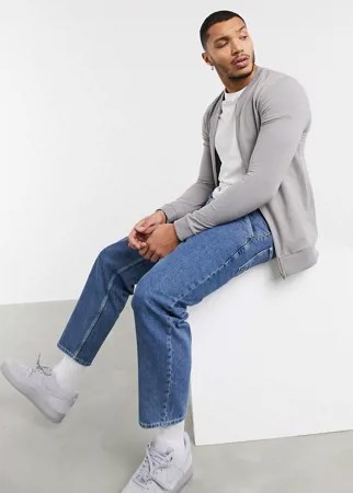 Серый трикотажный обтягивающий бомбер ASOS DESIGN