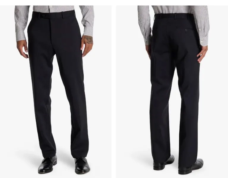 НОВЫЕ БРИТЧЫ JB Torino Классические брюки из смесового хлопка с плоской передней частью черного цвета, 36 R