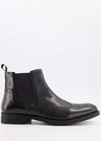 Черные кожаные ботинки челси Silver Street-Черный цвет