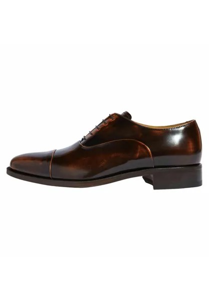 Элегантные туфли на шнуровке Lorenzo Scarosso, цвет brown calf
