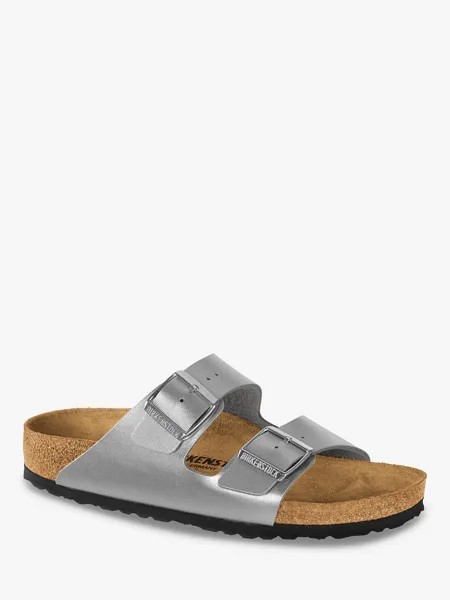 Сандалии Birkenstock Arizona Regular Fit Birko Flor с двойным ремешком, серебристый